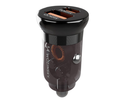 Ładowarka i akumulator Wozinsky Ładowarka 65W samochodowa USB-C PD 65W / USB-A  45W QC 3.0 c